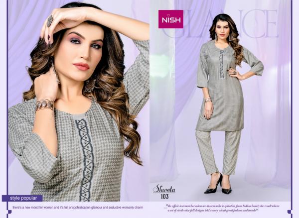 Nish Shweta Rayon Slub Designer Kurti Pent Collection